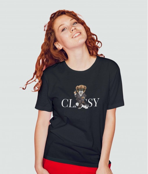 Дамска тениска с щампа Мечета Classy bear